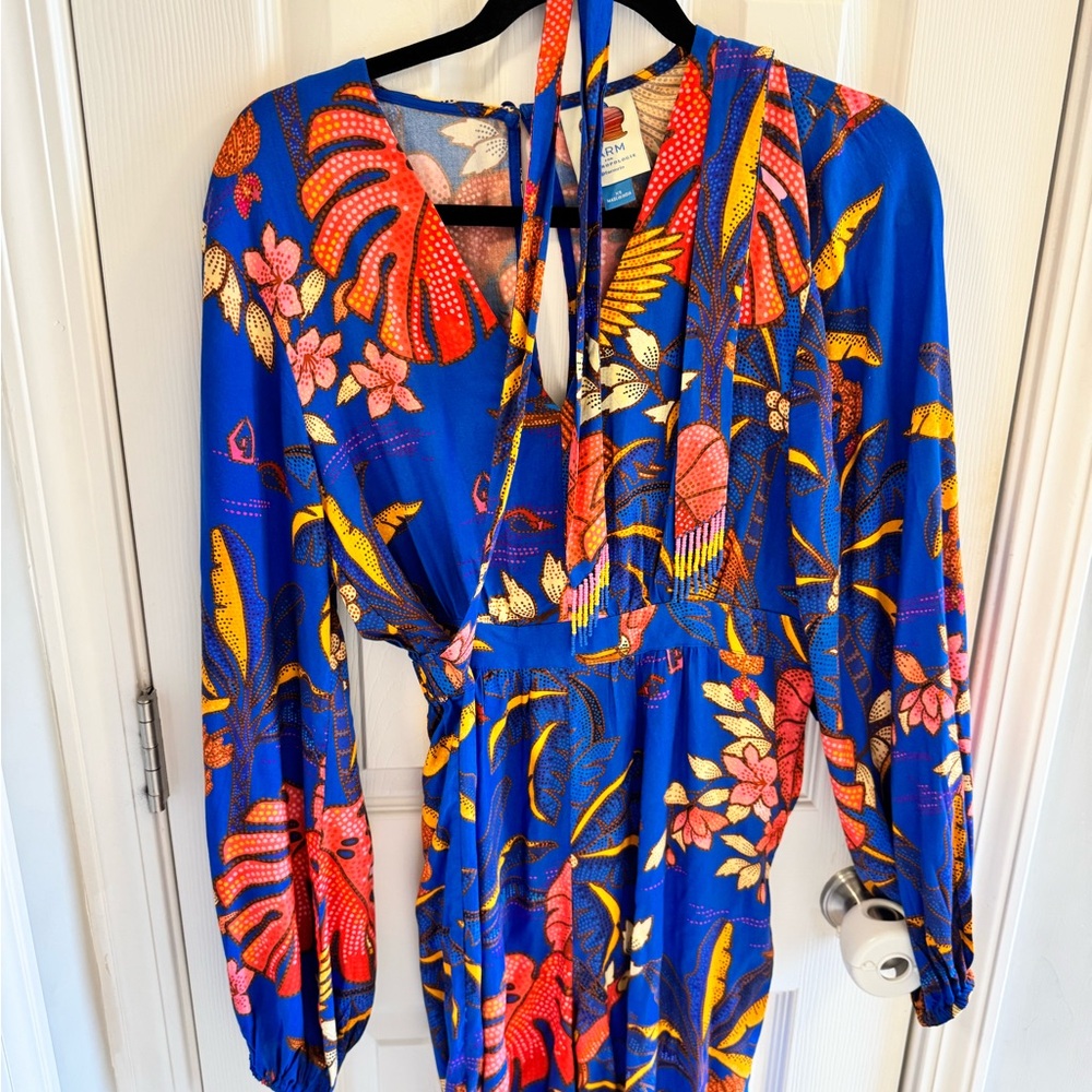 FARM Rio Tropical Blue and Pink Jumpsuit Size XS EUC - Picture 5 of 7